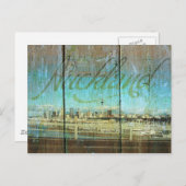 Auckland Waterfront op oud hout Briefkaart (Voorkant / Achterkant)