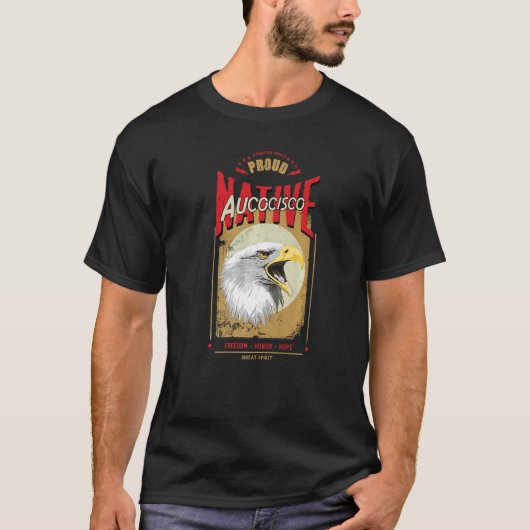 Aucocisco Native American Eagle Spirit Hon T-shirt (Voorkant)