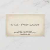 Auctioneer Judge Visitekaartje (Achterkant)