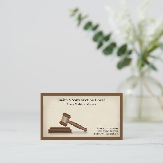 Auctioneer Judge Visitekaartje (Staand voorkant)