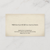 Auctioneer Judge Visitekaartje (Achterkant)