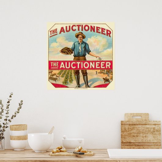 Auctioneer  kaartenlabel poster (Keuken)