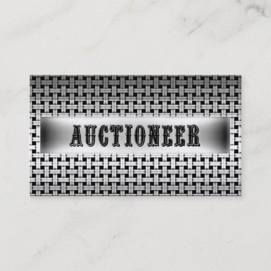 Auctioneer Metal Look Visitekaartje (Voorkant)