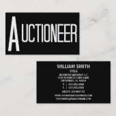 Auctioneer Zwart Eenvoudig Visitekaartje (Voorkant / Achterkant)