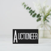 Auctioneer Zwart Eenvoudig Visitekaartje (Staand voorkant)