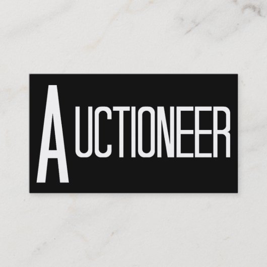 Auctioneer Zwart Eenvoudig Visitekaartje (Voorkant)
