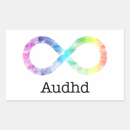 Audhd (adhd en autistisch) neurodiversiteit rechthoekige sticker (Voorkant)