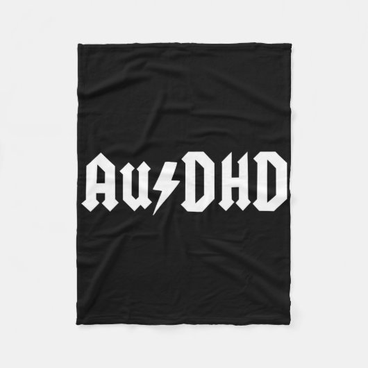 Audhd Autisme + Adhd Beide Neurodivergente Bliksem Fleece Deken (Voorkant)