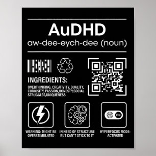 Audhd autisme adhd grappig neurodivergent poster