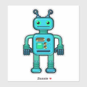Audie de Aqua Robot Whimsical Sticker