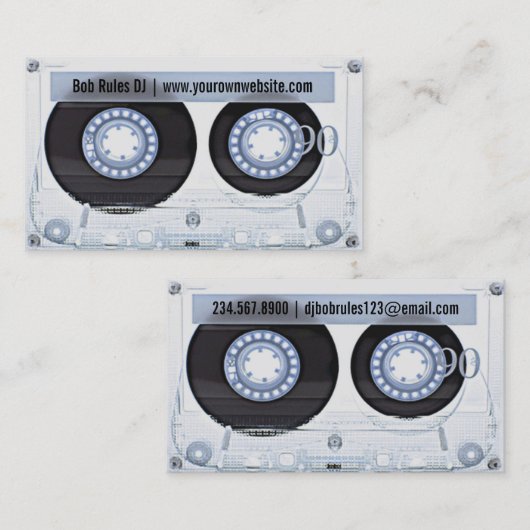Audio Cassette DJ Visitekaartje (Voorkant / Achterkant)