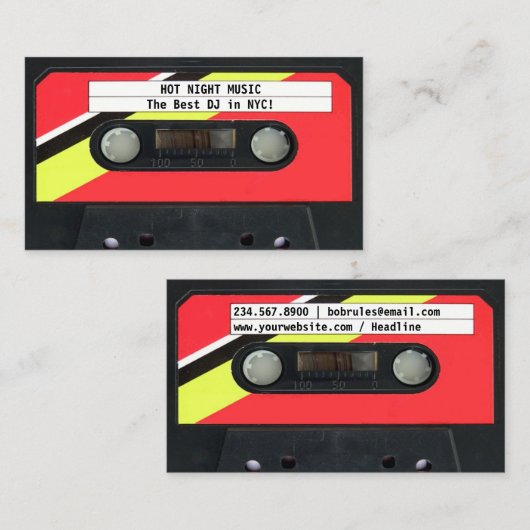 Audio Cassette DJ Visitekaartje (Voorkant / Achterkant)