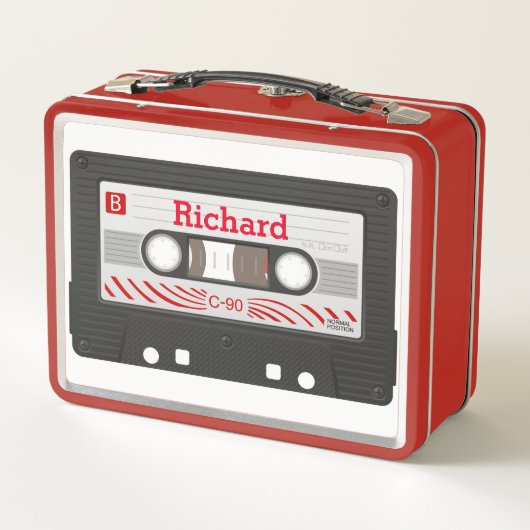 Audio Cassette k7 70s 80s  Metal Lunchbox (Achterkant)