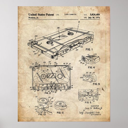 Audio Cassette-octrooi Poster (Voorkant)