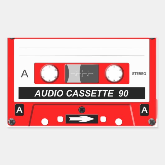 Audio-cassette Rechthoekige Sticker (Voorkant)