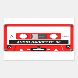 Audio-cassette Rechthoekige Sticker