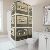 Audio Cassette, Retro Poster Hip-Hop. Douchegordijn (In situ)