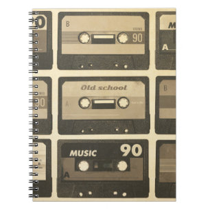 Audio Cassette, Retro Poster Hip-Hop. Notitieboek