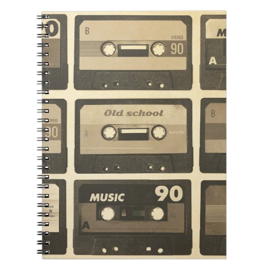 Audio Cassette, Retro Poster Hip-Hop. Notitieboek (Voorkant)