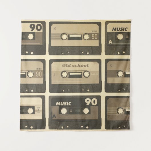 Audio Cassette, Retro Poster Hip-Hop. Wandkleed (Voorkant)