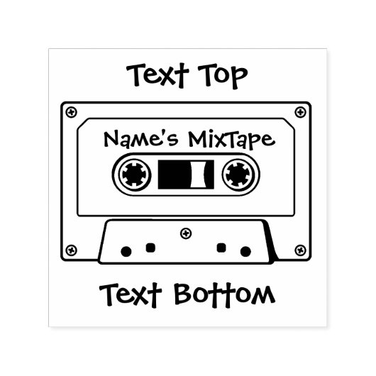 Audio Cassette Tape Zelfinktende Stempel (Design)