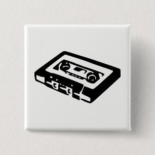 Audio Cassette Vierkante Button 5,1 Cm