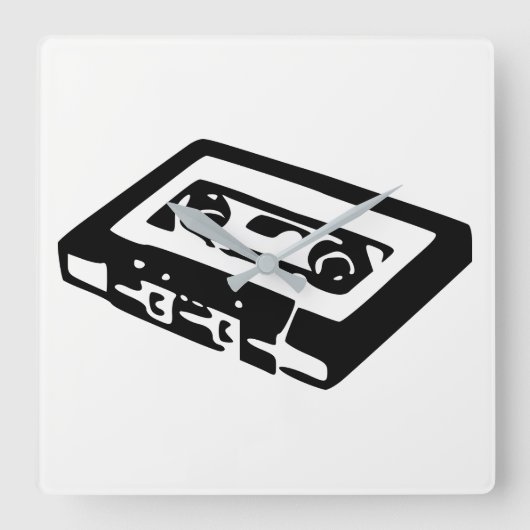 Audio Cassette Vierkante Klok (Voorkant)