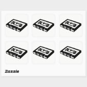 Audio Cassette Vierkante Sticker (Vel)