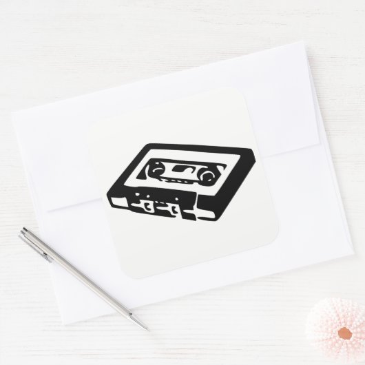 Audio Cassette Vierkante Sticker (Envelop)