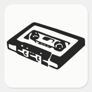 Audio Cassette Vierkante Sticker