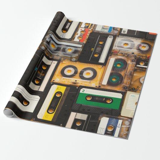 Audio-cassetteband Cadeaupapier (Uitgerold)