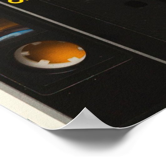 Audio-cassetteband voor retro poster (Hoek)