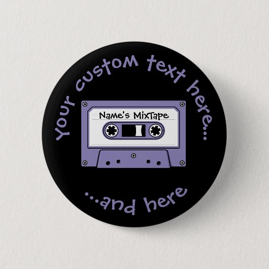 Audio-Cassettebandje Ronde Button 5,7 Cm (Voorkant)