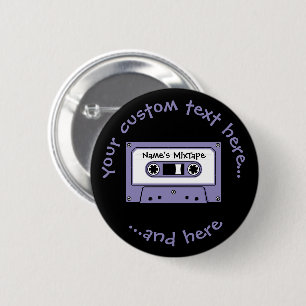 Audio-Cassettebandje Ronde Button 5,7 Cm