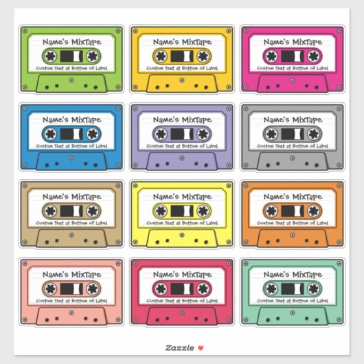 Audio Cassettebandjes Sticker Set (Vel)