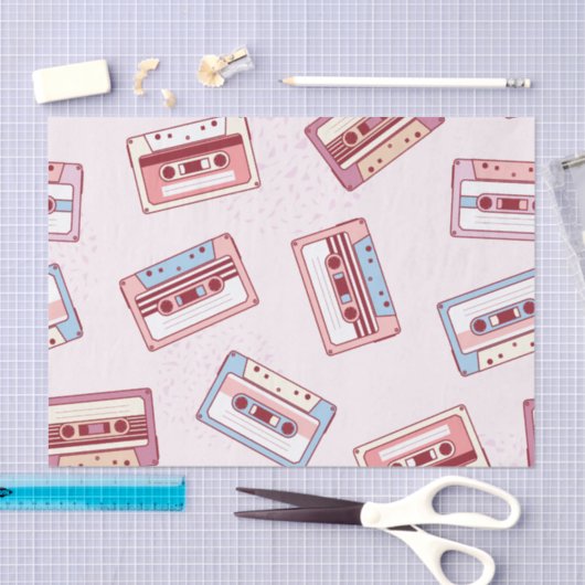 Audio Cassettes, Cassettebandjes, Retro Tissuepapier (Craft)