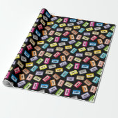 Audio Cassettes Patroon Cadeaupapier (Uitgerold)
