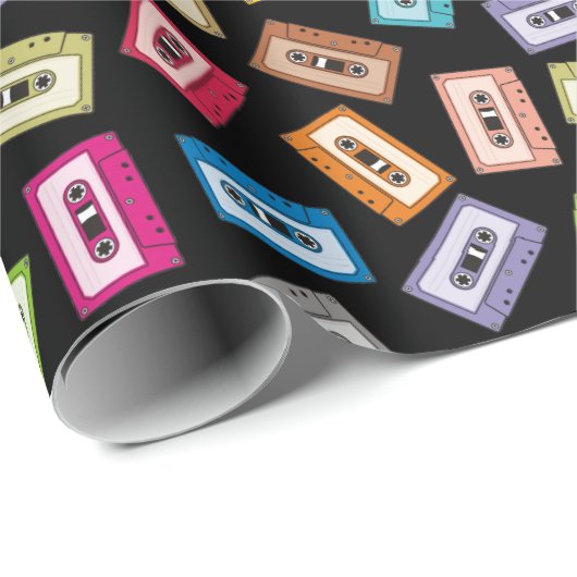 Audio Cassettes Patroon Cadeaupapier (Rol Hoek)