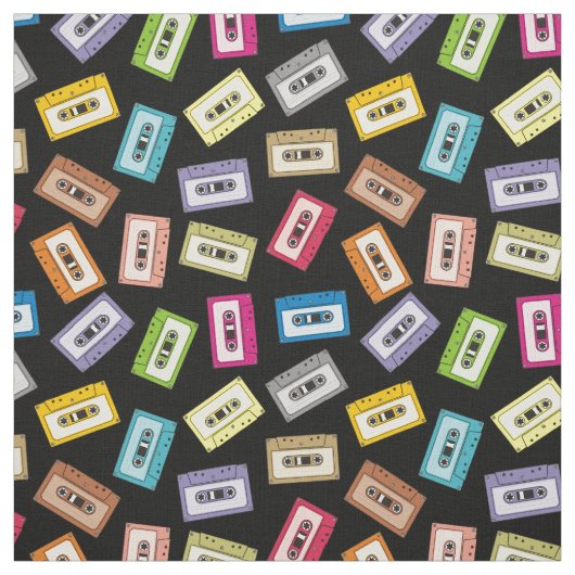 Audio Cassettes Patroon Stof (Swatch)