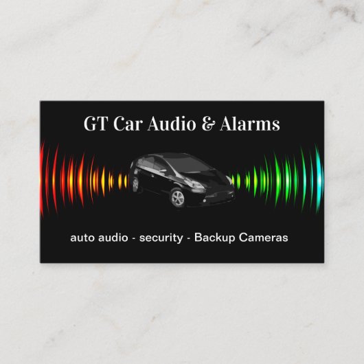 Audio-detailinformatie over auto's van de auto visitekaartje (Voorkant)