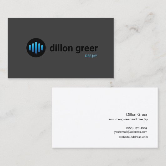 Audio DJ Gold Black Muziek Visitekaartje (Voorkant / Achterkant)