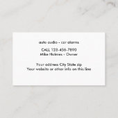 Audio en alarmsystemen voor auto's visitekaartje (Achterkant)