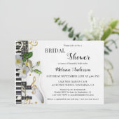 Audio en Rozen Bridal Shower Uitnodiging (Staand voorkant)