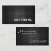 Audio Engineer Cool Black Metal Eenvoudigheden Visitekaartje (Voorkant / Achterkant)