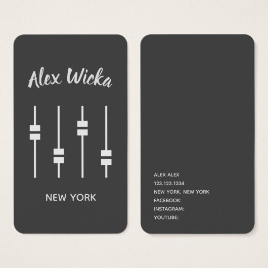 Audio Engineer DJ Visitekaartje (Voorkant /achterkant)