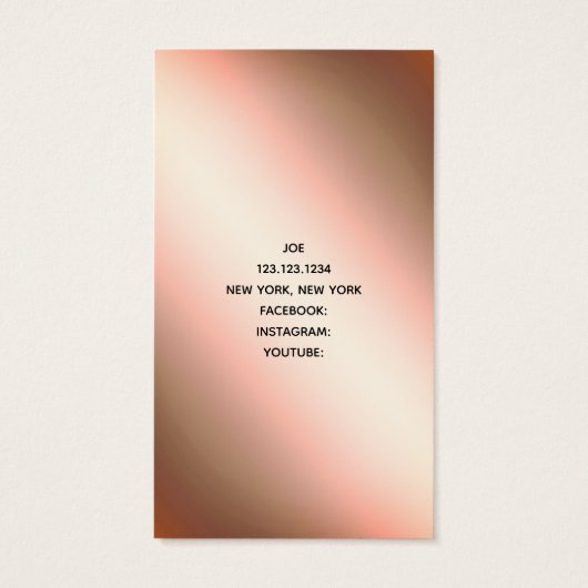 Audio Engineer | Faux Roos Gold Visitekaartje (Achterkant)