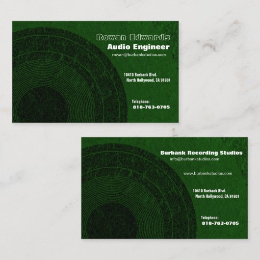 Audio Engineer Oceania Visitekaartje (Voorkant / Achterkant)