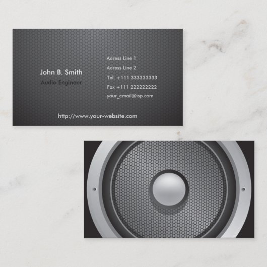 Audio Engineer Personal Visitekaartje (Voorkant / Achterkant)