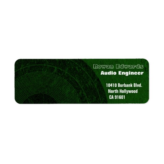 Audio Engineer Return Address Label (Voorkant)