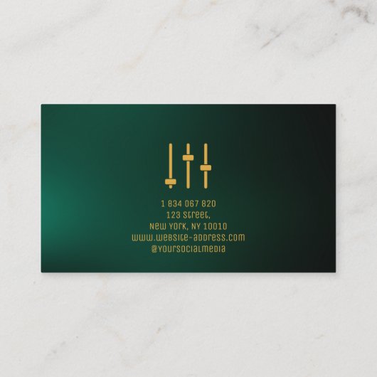 Audio Engineer Visitekaartje (Achterkant)